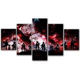 5 Cuadros Canvas Anime Attack On Titan Arte Color Rojo 