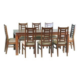 Comedor Leyda 8 Sillas Canela Nogal / Muebles América