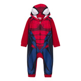 Pijama De Micropolar - Enterito C/capucha - Spiderman Marvel