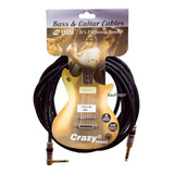 Cable Guitarra Bajo Plugs Chapados En Oro Marca Leem 6 Metro