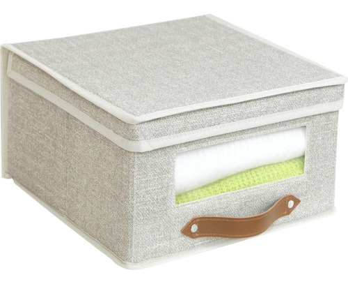 Caja Organizadora Tela 30x16x30 Cm Beige Hc