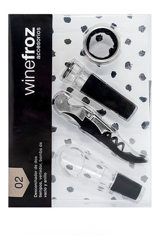 Accesorio Winefroz Descorchador+vertedor+bomba+anillo-cuotas