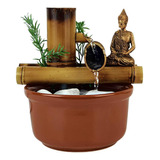 Fonte De Mesa Buda Hindu Bambu Agua Cascata Decorativa 19cm