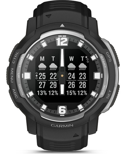 Smartwatch Instinct Crossover Reloj Garmin Revodrive Vo2 Max Color Del Bisel Negro