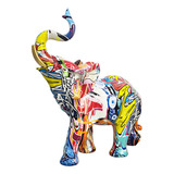 Figura De Escultura De Elefante De Grafiti Con Pintura Nórdi
