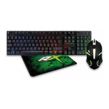 Kit Gamer 3 En 1 Teclado Mouse Y Pad Reptilex Led 