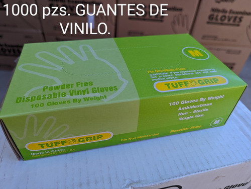 Guantes Vinilo, Caja Master, Libre Polvo, Talla M, Tuff Grip