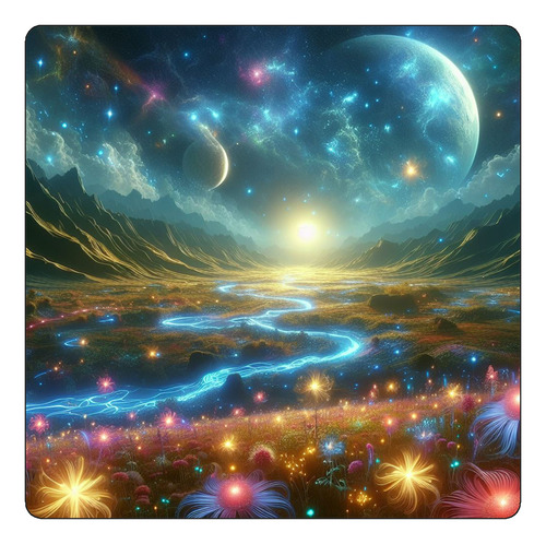 Mousepad Flor Color Rio Arroyo Montaña Paisaje M3