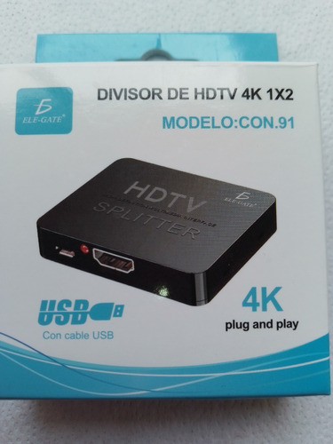 Splitter Hdtv 1×2 Divisor De Señal 2k 4k 3d Conecta 2 Tv