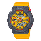 Reloj Mujer Casio Gma-s110y-9adr G-shock Color De La Correa Amarillo Color Del Bisel Gris Color Del Fondo Amarillo
