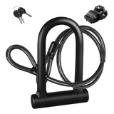 Candado En U Para Bicicleta Con 1.2m Cable, 3 Llaves Soporte