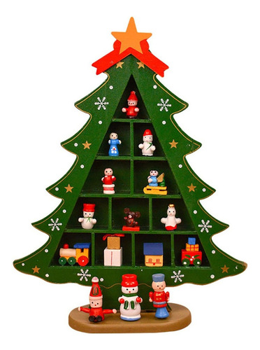 Lazhu Mesa De Madera Decoración Árbol De Navidad Div