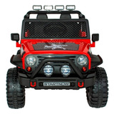 Camioneta A Batería Para Niños Little Monkey Mkz-jeep4x4ttroj  Color Rojo 