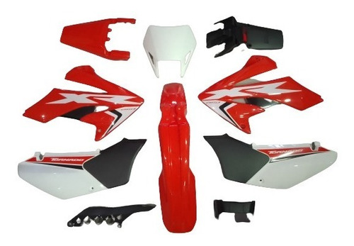 Kit De Plasticos Tornado 250  Rojo Con Calcos Ab 10p