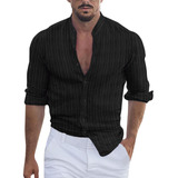 Generic Camisas Delino De Algodón Para Hombre,de Manga Larga