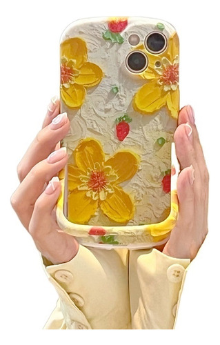 Caixa De Telefone Móvel De Suporte De Flor Amarela De