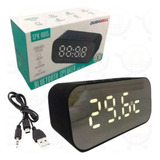 Relógio Despertador Digital Caixa De Som Bluetooth Fm