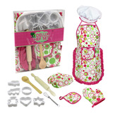 Set De Cocina Para Niños 15 Pcs Con Gorro De Chef Delantal G