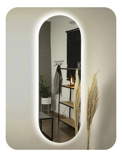 Espelho Led Oval Iluminado 160x50 Cm Decor Luxo Minimalista