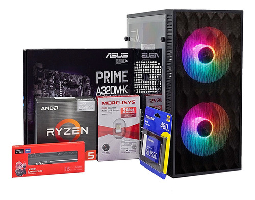 Pc Gamer Arcoteck Ryzen 5 5600g 16gb Ssd 480gb Gabinete Rgb