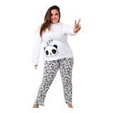 Pijama Dama Oso Panda Sudadera Con Gorro + Pantalon 10407
