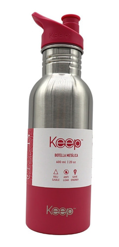 Botella Agua Metalica Deportiva Gym Acero Inoxidable 600ml