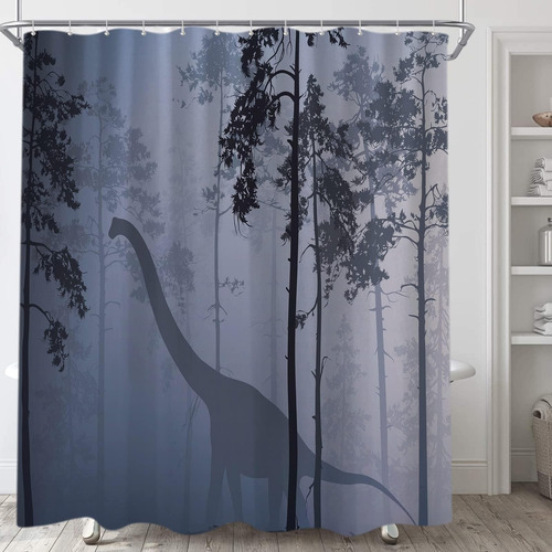 Juego De Cortinas De Ducha De Dinosaurio, Jurassic Raptor An