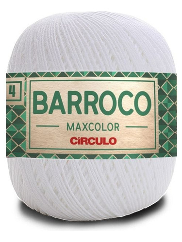 Barbante Barroco Maxcolor 6 Fios 200gr Linha Crochê Colorida Cor Branco-8001