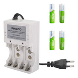 Cargador De Pilas 2 Pilas Aa 2700 Mah 2 Pilas Aaa 1200 Mah