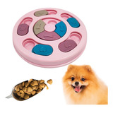 Brinquedo Comedouro Interativo Cães Tabuleiro Quebra Cabeça Cor Rosa