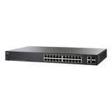 Switch Cisco 24p Poe Sf220 10/100 + 2 Sfp Para Empresas