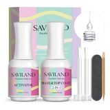 Saviland 2 In 1 Dip Powder Base & Top Coat With Activator 15