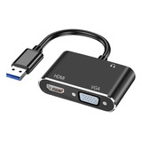 Adaptador Usb 3.0 Para Hdmi+vga+audio 1080p Windows Ios