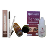 Kit Sobrancelha Profissional Henna Makiaj + Caneta Microblan