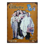 Cartel De Chapa Publicidad Antigua Afeitar Gillette L689