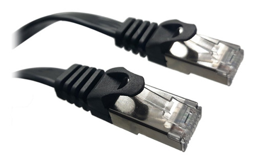 Cable Plano Ponchado Utp Cat 7 De 15 Metros Xcase Negro