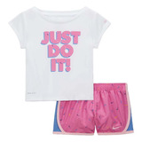 Conjunto Deportivo Nike Swoosh Tempo Infantes-blanco/rosa