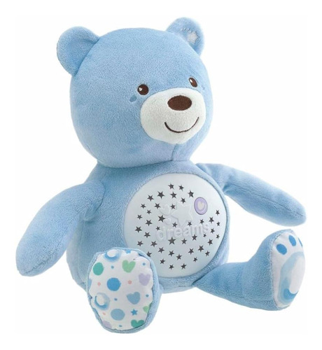 Ursinho De Pelucia Chicco Projetor Bebê Urso, Azul Menino 