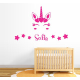 Vinil Decorativo Infantil Niña Unicornio Personalizado Kit