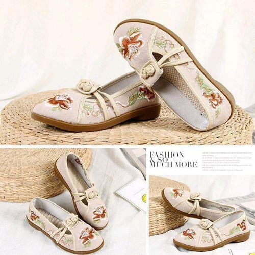 Zapatos Hanfu Estilo Chino Transpirable Casual Zapatos Mamá