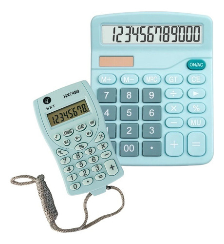 Kit Calculadora Mesa Solar + Mini Calculadora Bolso Escolar 