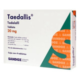 Taedallis Tadalafil 20 Mg Caja Con 4 Tabletas