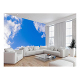 Papel De Parede 3d Paisagem Céu Azul Nuvens 4m² Nsk114