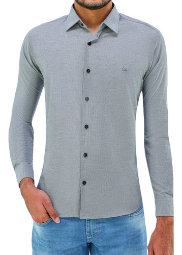 Camisa Social Manga Longa Casual Slim Ogochi