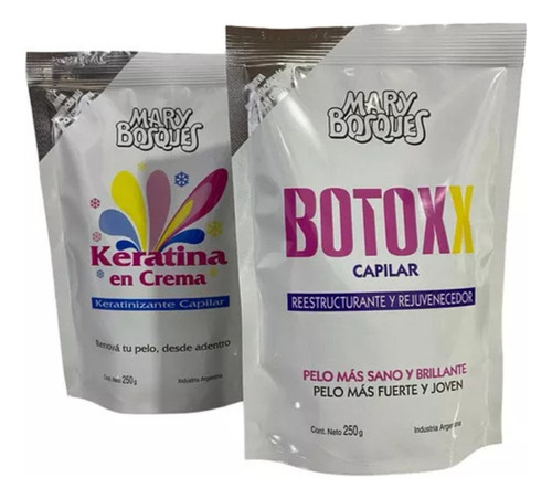 Kit Mary Bosques Keratina Brillo + Botoxx Doypack X250g