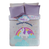 Edredon Magic Unicornio Individual + Cubre Colchon Bora