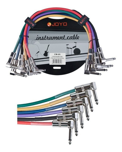 Cables Patch P/ Pedales Joyo Set De 6 Cables (mxr, Boss)