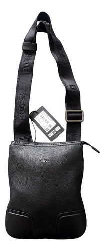 Crossbody Negra Hugo Boss Pequeña 100% Piel Modelo Magma!!