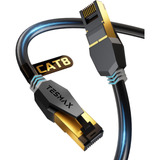 Cable Ethernet Tesmax Cat 8 De 25 Pies, 26 Awg, 40 Gbps, 200