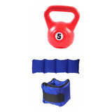 Kit Fitness Piernas Pesa Rusa 5kg + Par De Tobilleras 2kg